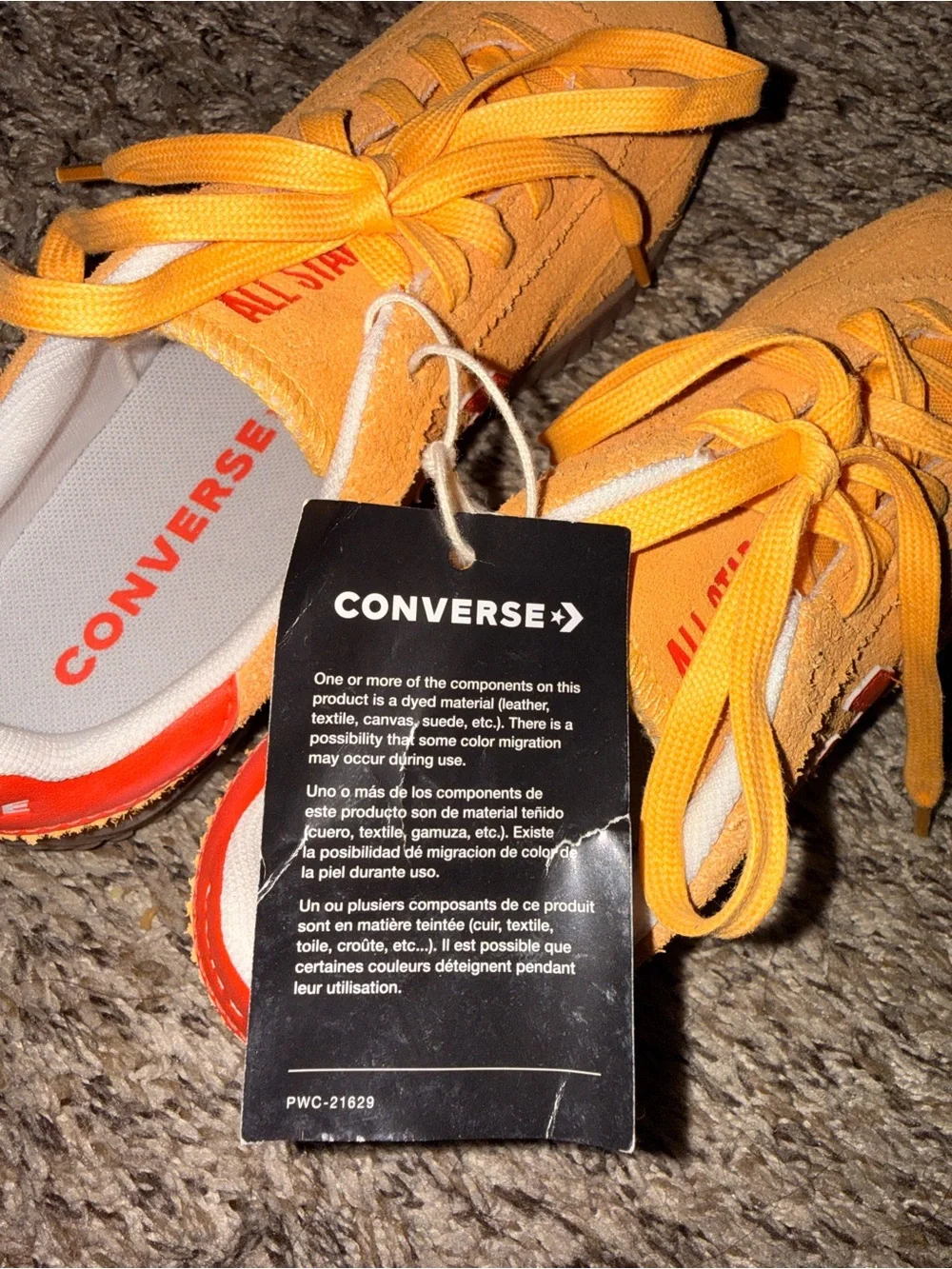 Converse Low-Top Suede Sneakers in Yellow with Coral Accents